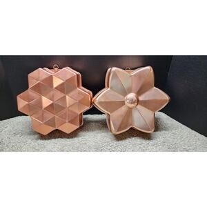 2 Copper Gelatin Molds 8 Cup Capacity. Box 11